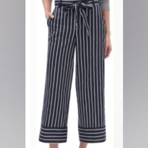Banana Republic Blake Belted Blue and White Cropped Striped Pants Misses Size 6.